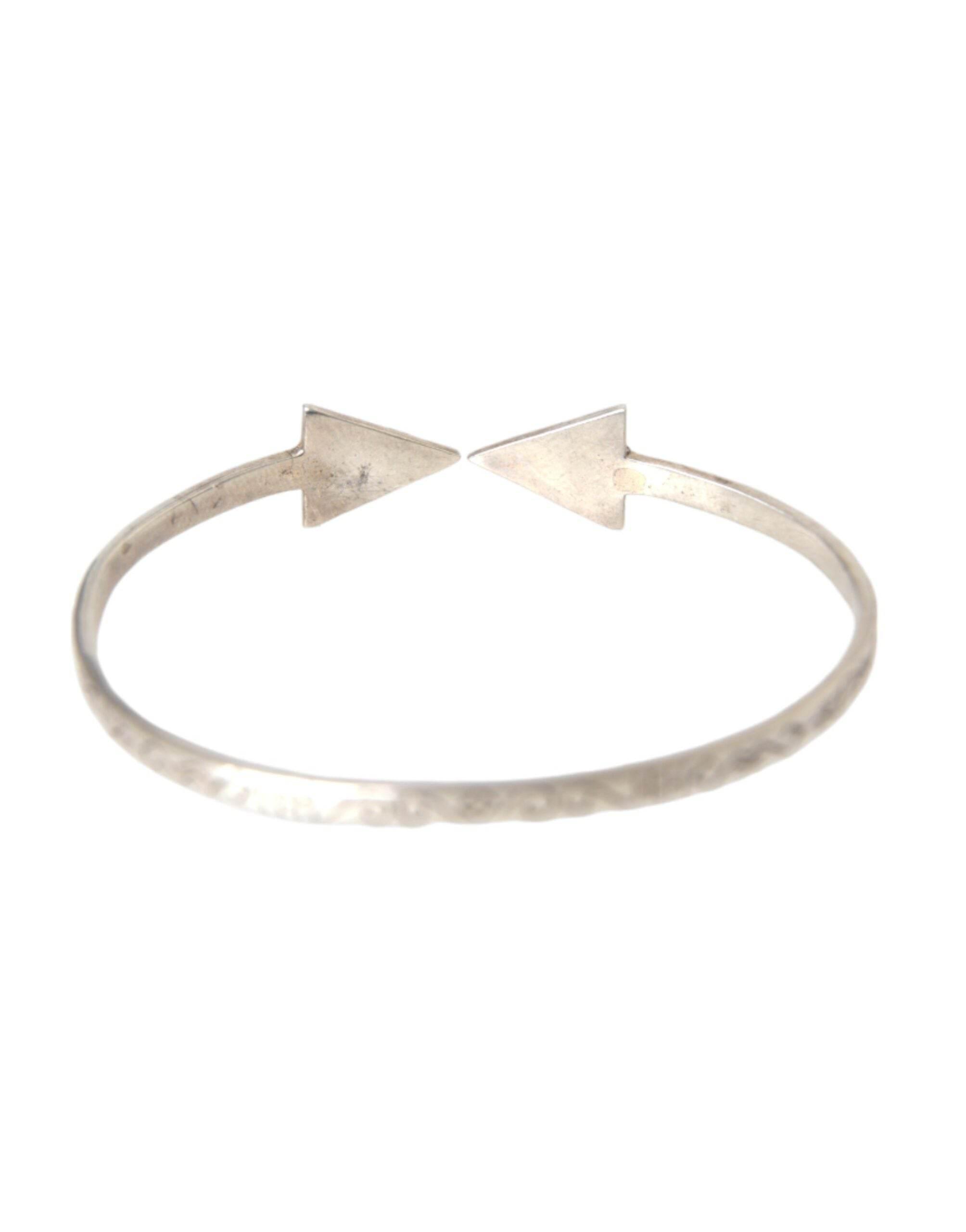 Nialaya Arrow Crystal 925 Silver Bangle Bracelet Women - Hilstor