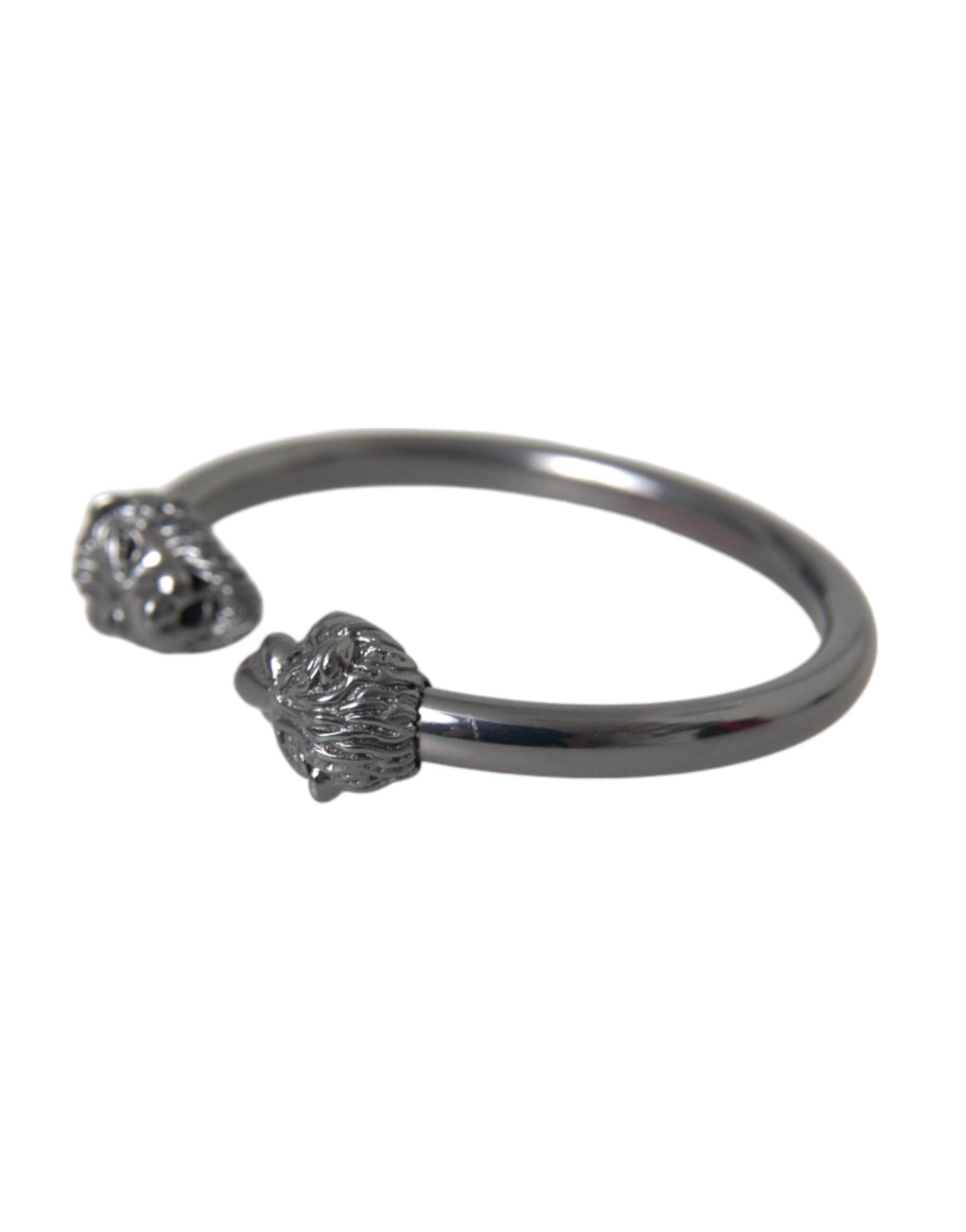Nialaya Black Rhodium Lion Bangle Bracelet Women - Hilstor