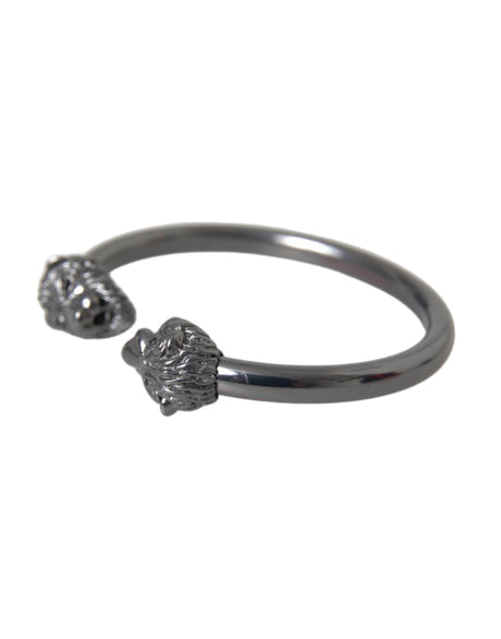 Nialaya Black Rhodium Lion Bangle Bracelet Women - Hilstor