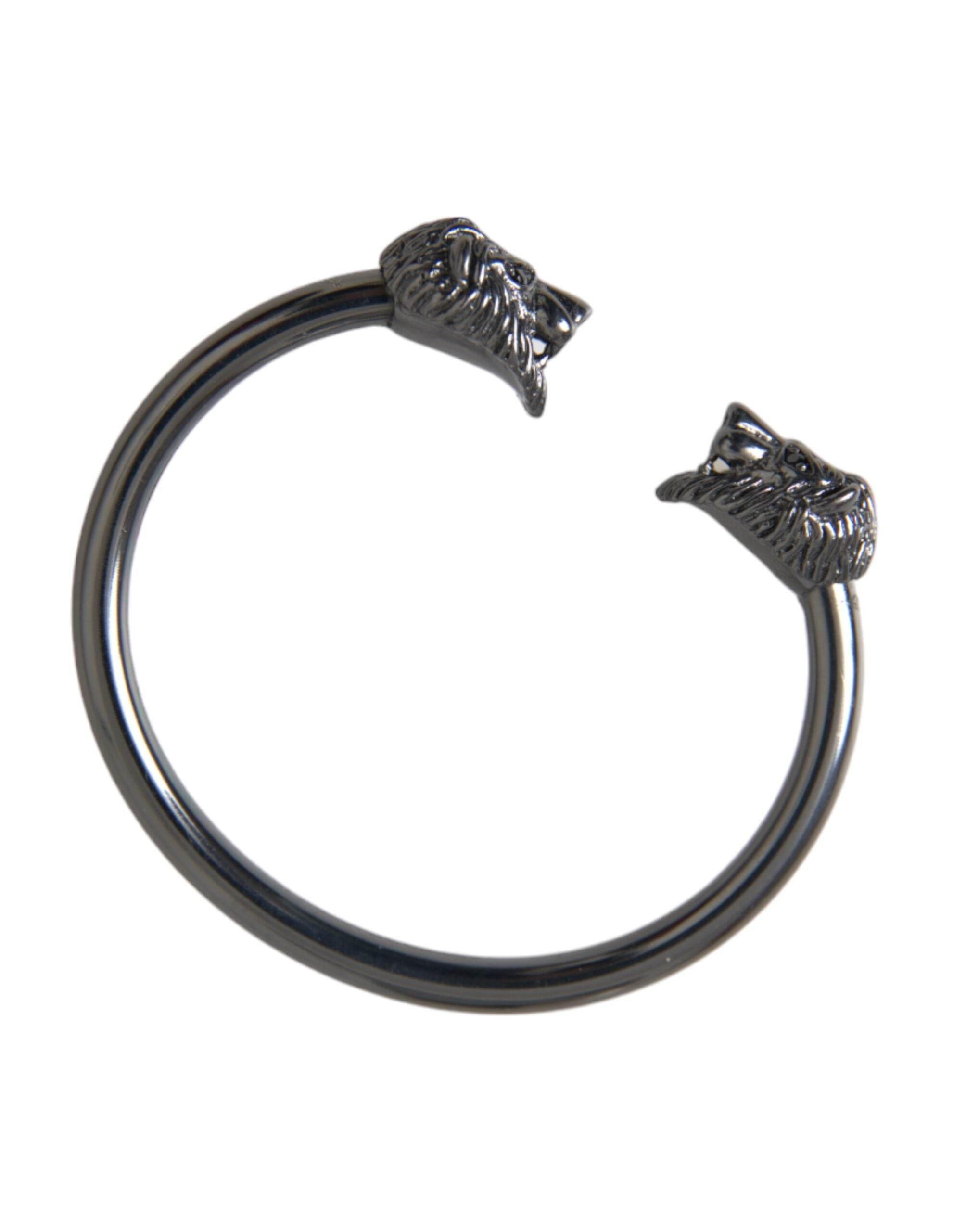 Nialaya Black Rhodium Lion Bangle Bracelet Women - Hilstor