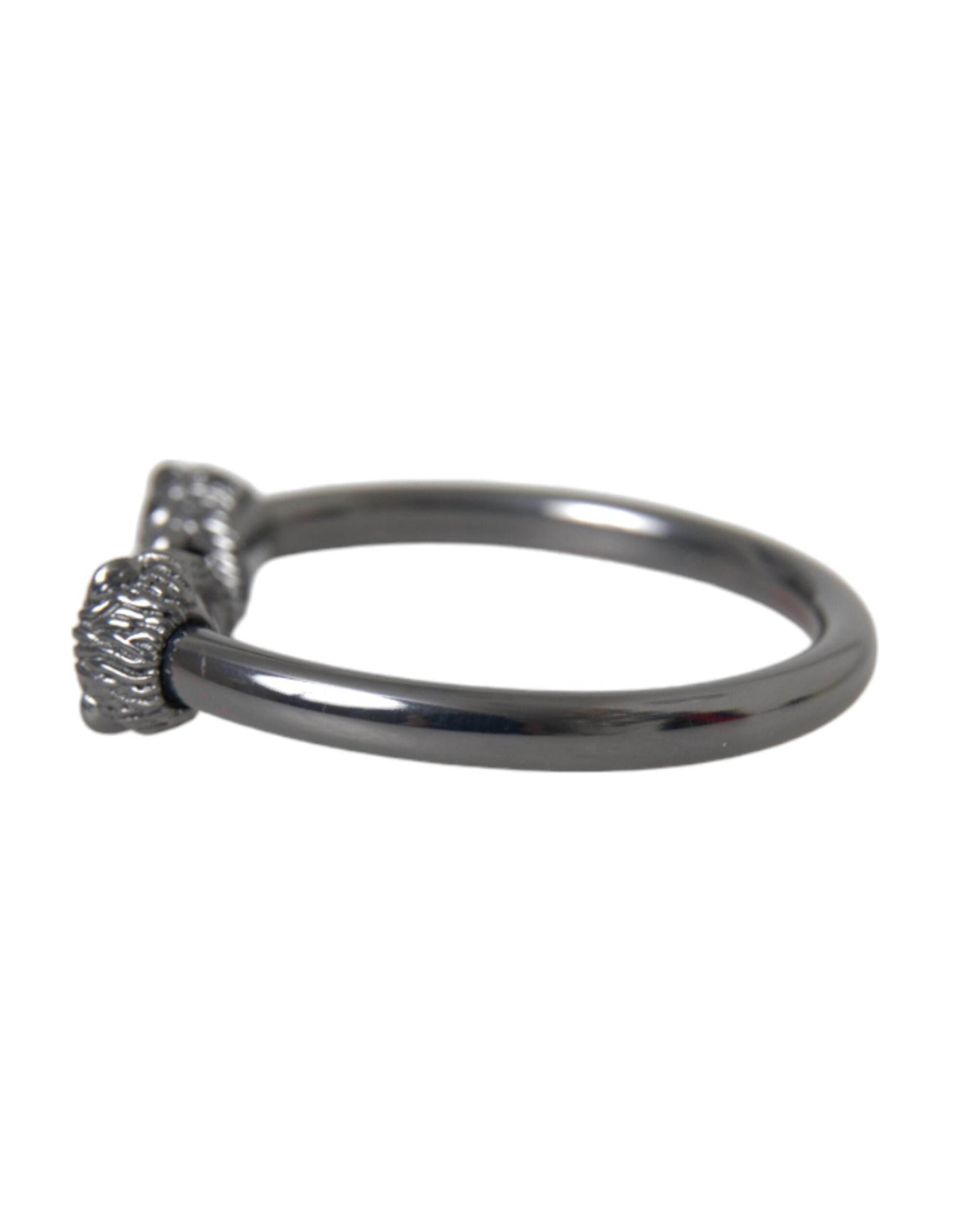 Nialaya Black Rhodium Lion Bangle Bracelet Women - Hilstor