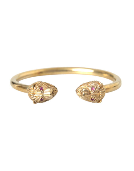 Nialaya Gold CZ Lion Bangle Bracelet Women - Hilstor