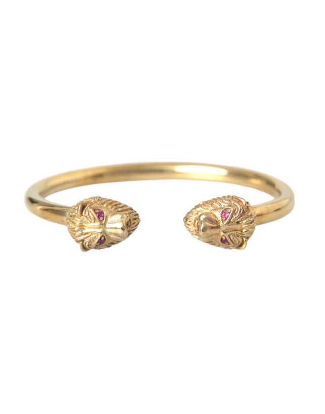 Nialaya Gold CZ Lion Bangle Bracelet Women - Hilstor