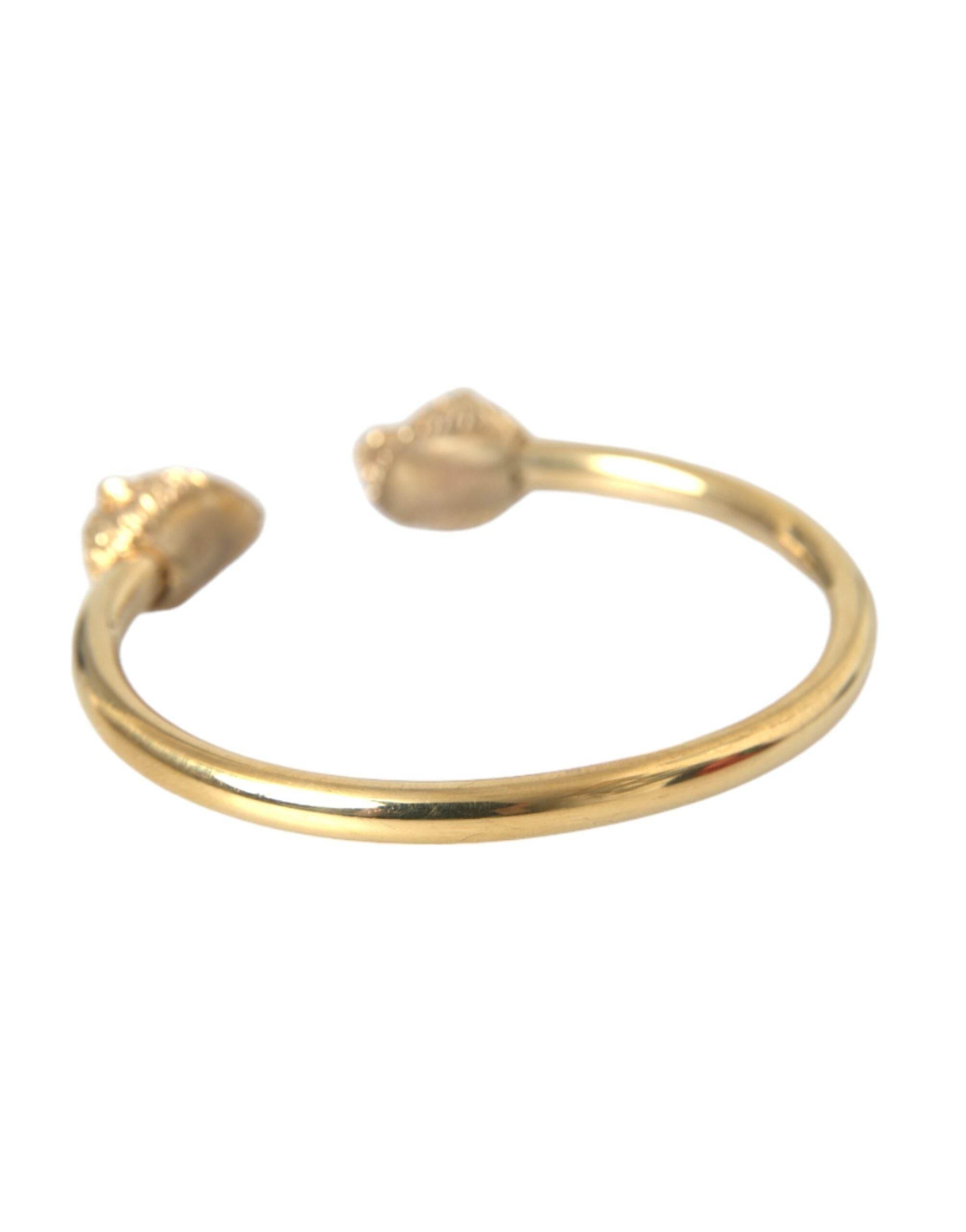Nialaya Gold CZ Lion Bangle Bracelet Women - Hilstor