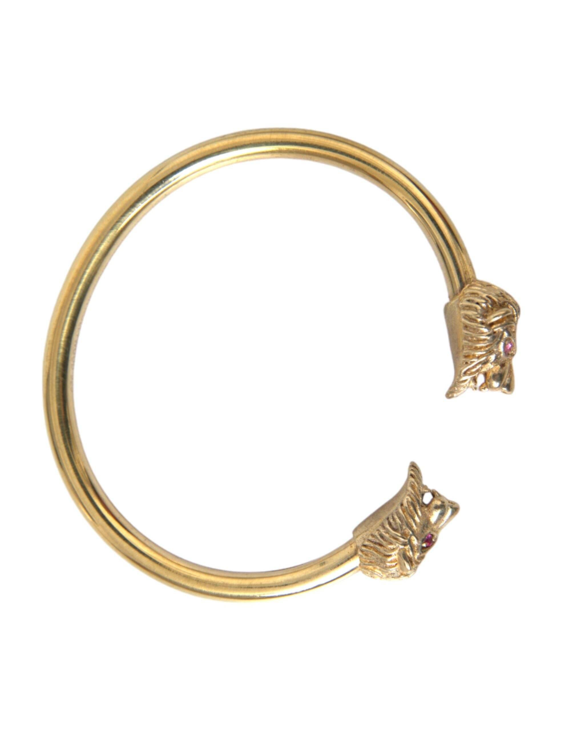 Nialaya Gold CZ Lion Bangle Bracelet Women - Hilstor