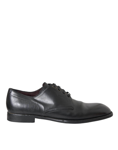 Dolce & Gabbana Black Leather Derby Formal Dress Men Shoes - Hilstor