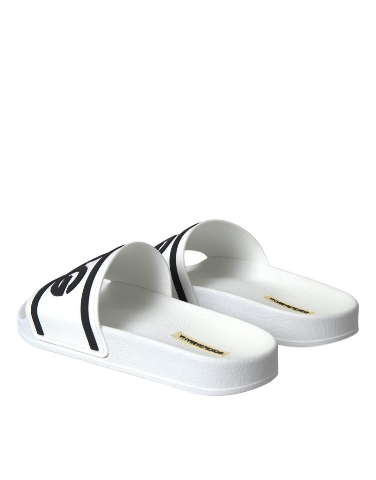 Dolce & Gabbana White Black Sandals Rubber Beachwear Shoes - Hilstor