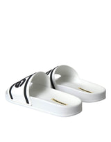Dolce & Gabbana White Black Sandals Rubber Beachwear Shoes - Hilstor