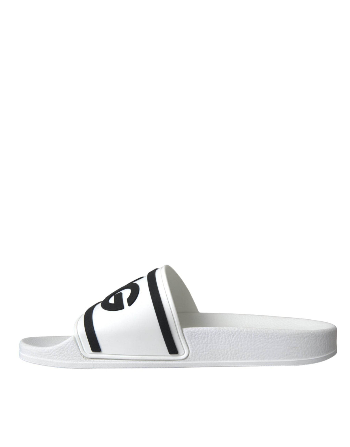 Dolce & Gabbana White Black Sandals Rubber Beachwear Shoes - Hilstor