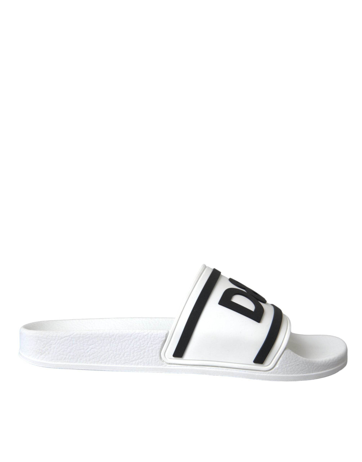 Dolce & Gabbana White Black Sandals Rubber Beachwear Shoes - Hilstor