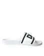 Dolce & Gabbana White Black Sandals Rubber Beachwear Shoes - Hilstor
