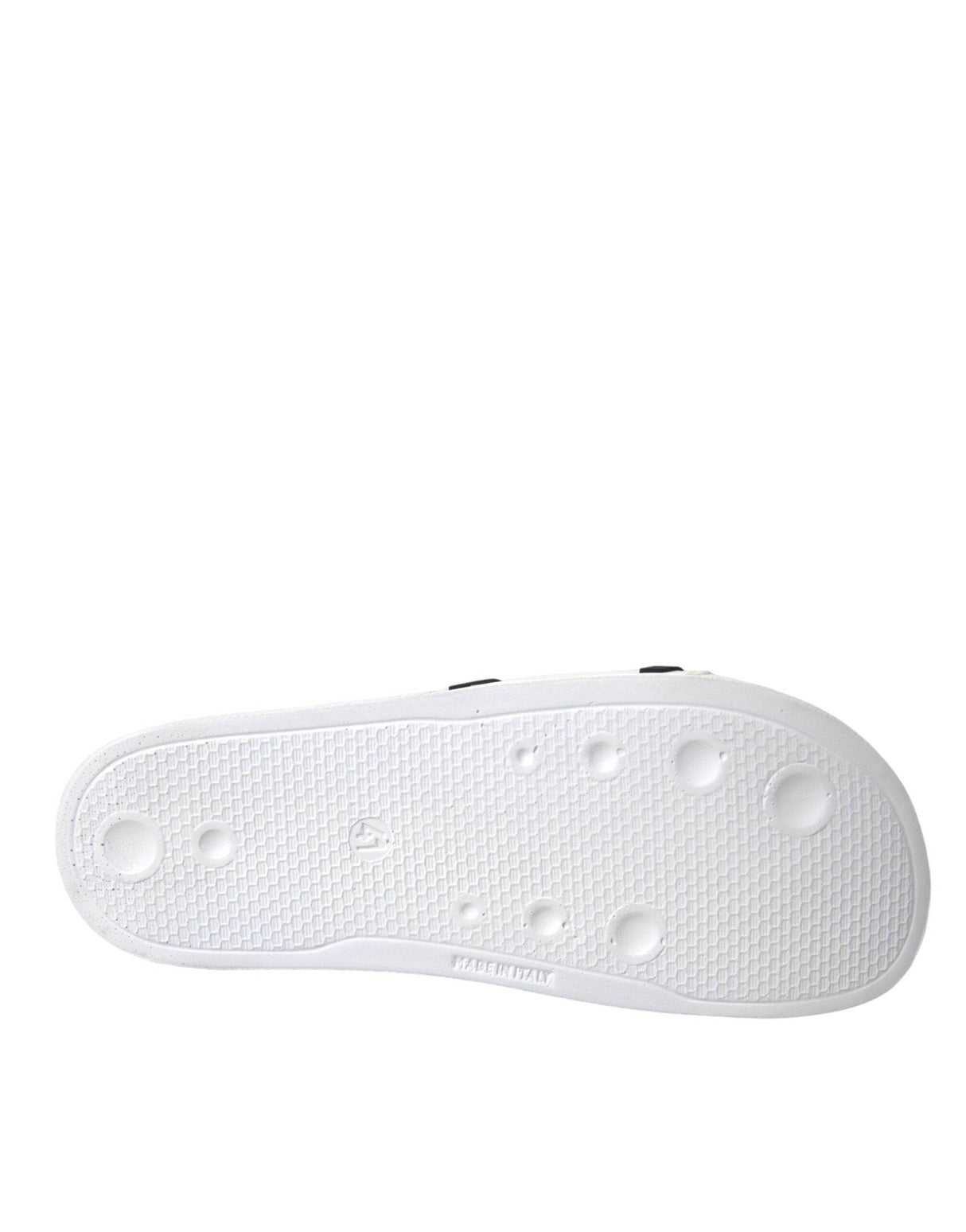 Dolce & Gabbana White Black Sandals Rubber Beachwear Shoes - Hilstor