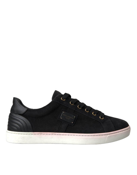 Dolce & Gabbana Black Suede Leather Men Low Top Sneakers Men Shoes - Hilstor