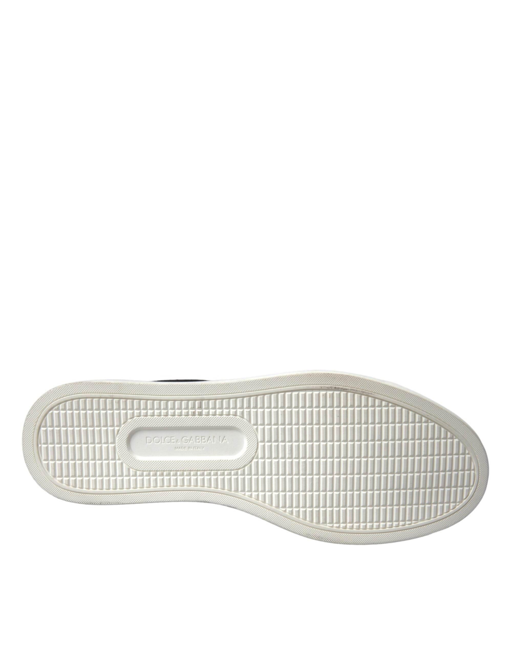 Dolce & Gabbana Black Suede Leather Men Low Top Sneakers Men Shoes - Hilstor