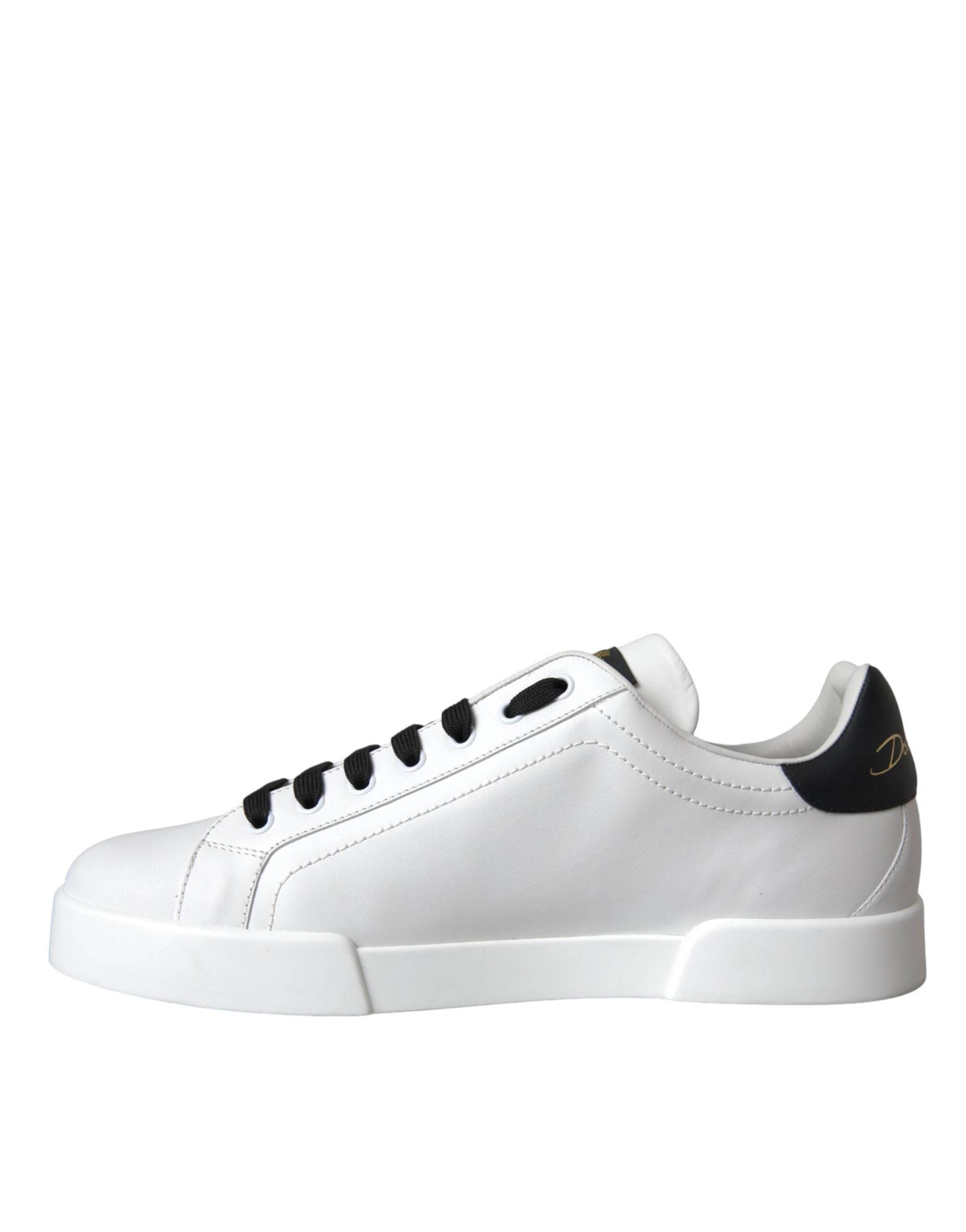 Dolce & Gabbana White Leather DG Logo Casual Low Top Sneakers Shoes - Hilstor