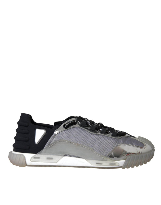 Dolce & Gabbana Silver Black Nylon NS1 Low Top Sneakers Men Shoes - Hilstor