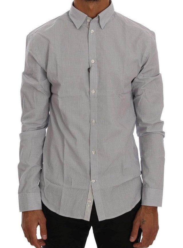 Frankie Morello Chic Blue Checkered Casual Shirt - Hilstor
