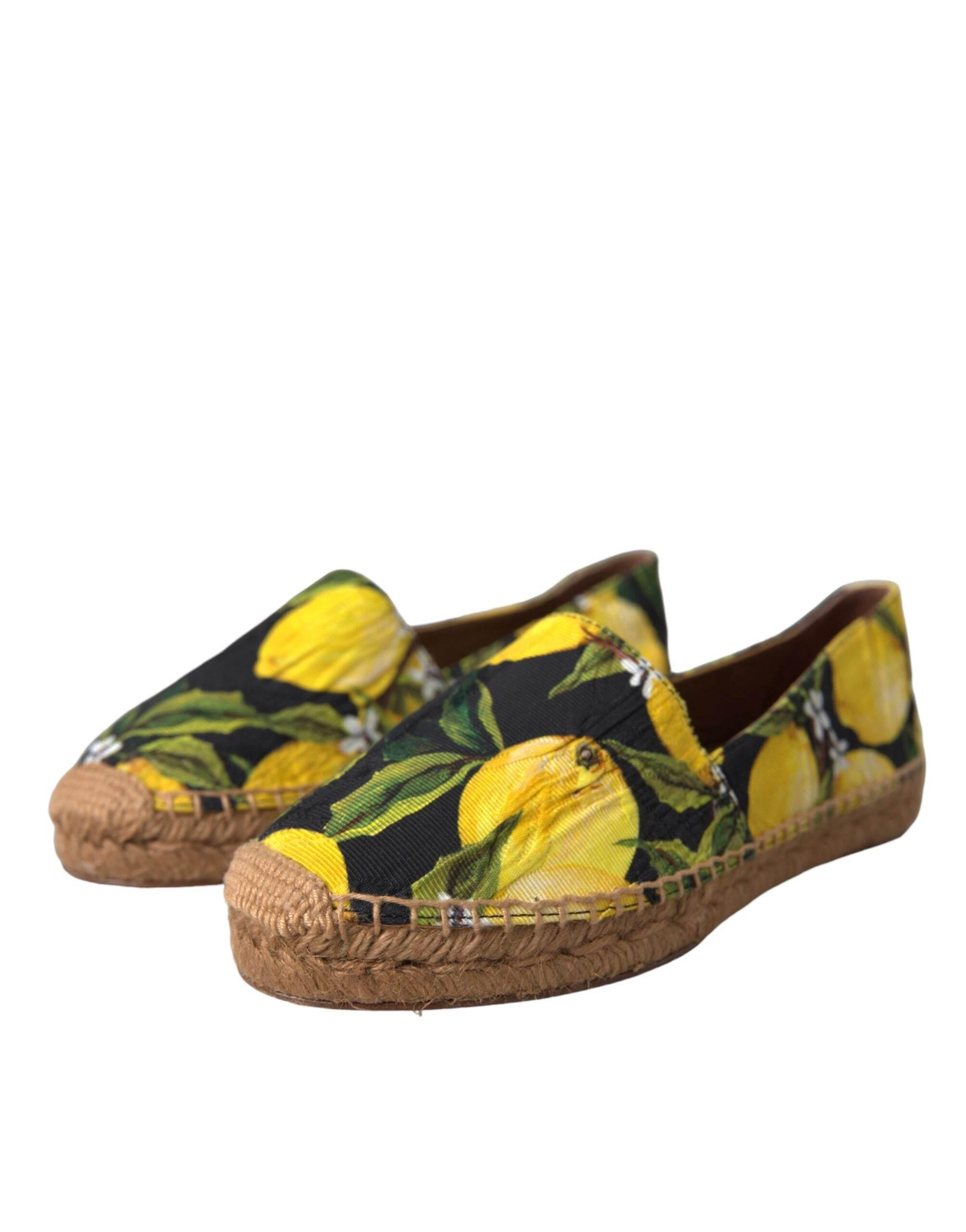 Dolce & Gabbana Multicolor Lemon Slip On Espadrilles Shoes - Hilstor