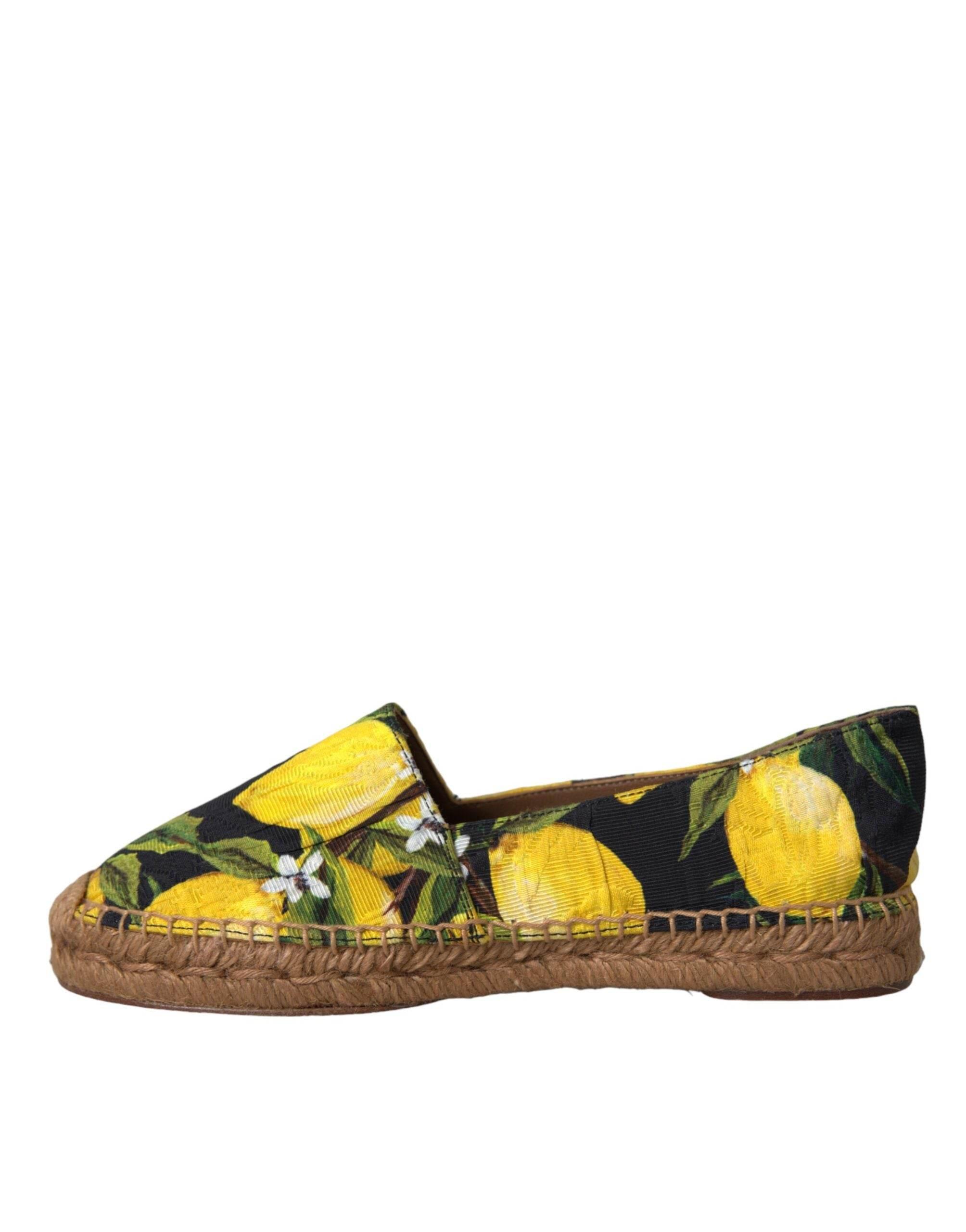 Dolce & Gabbana Multicolor Lemon Slip On Espadrilles Shoes - Hilstor