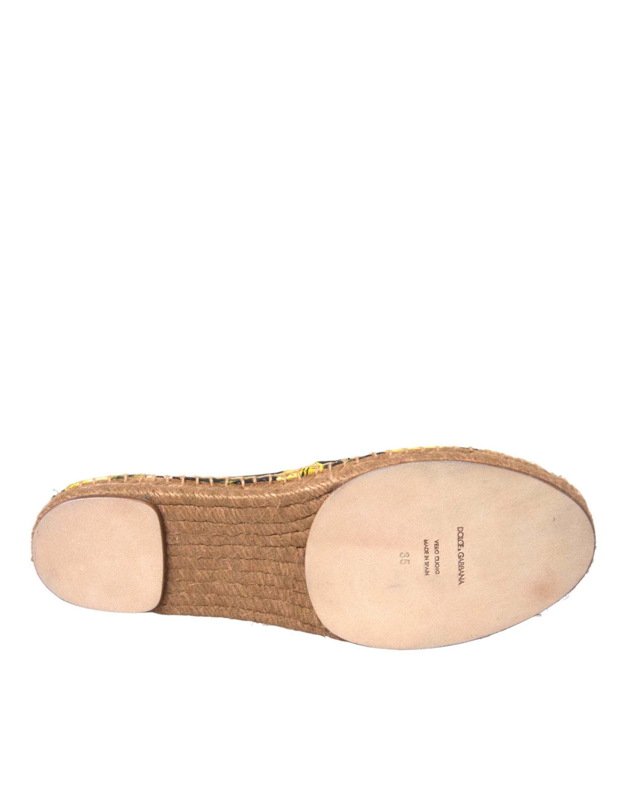 Dolce & Gabbana Multicolor Lemon Slip On Espadrilles Shoes - Hilstor