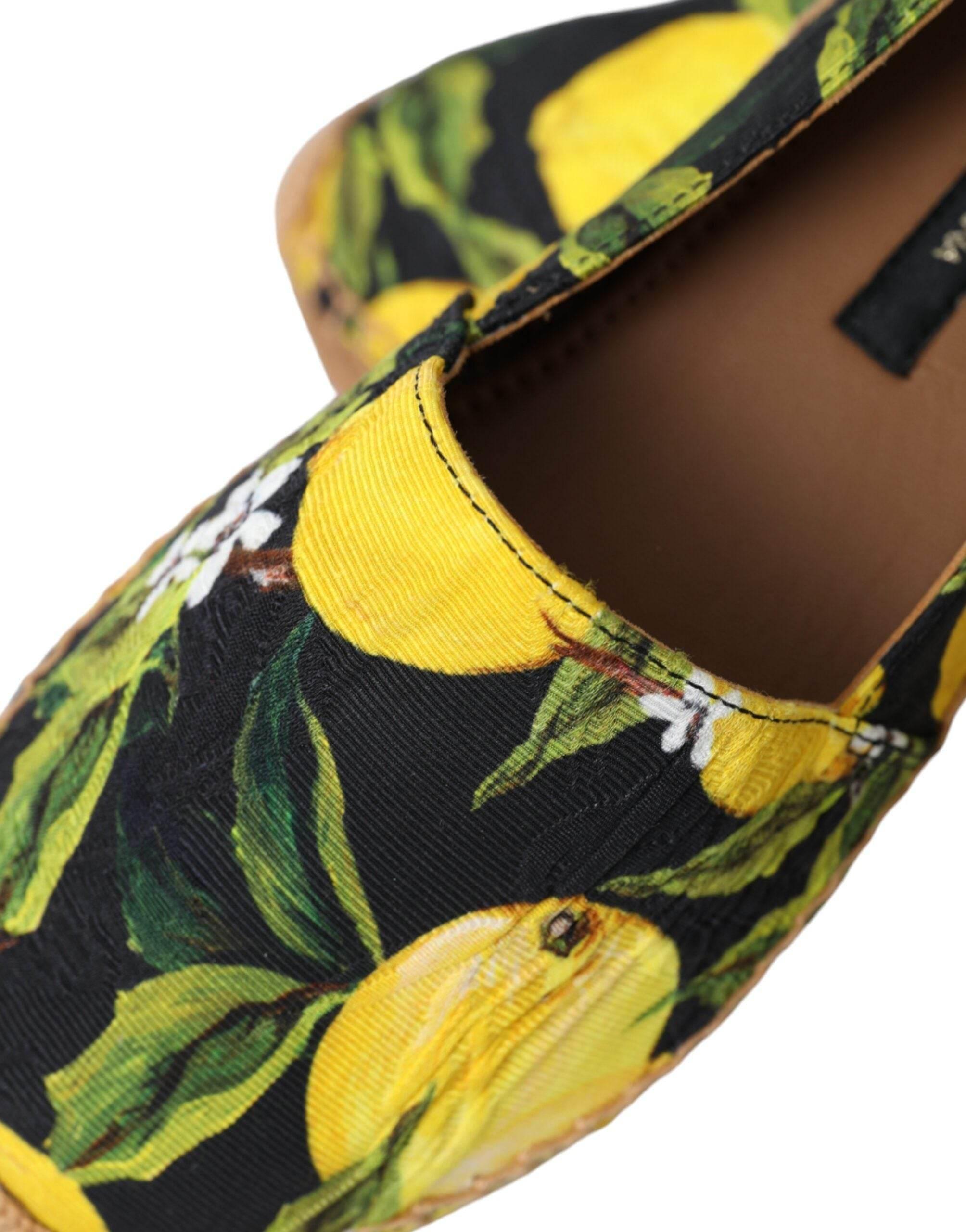 Dolce & Gabbana Multicolor Lemon Slip On Espadrilles Shoes - Hilstor