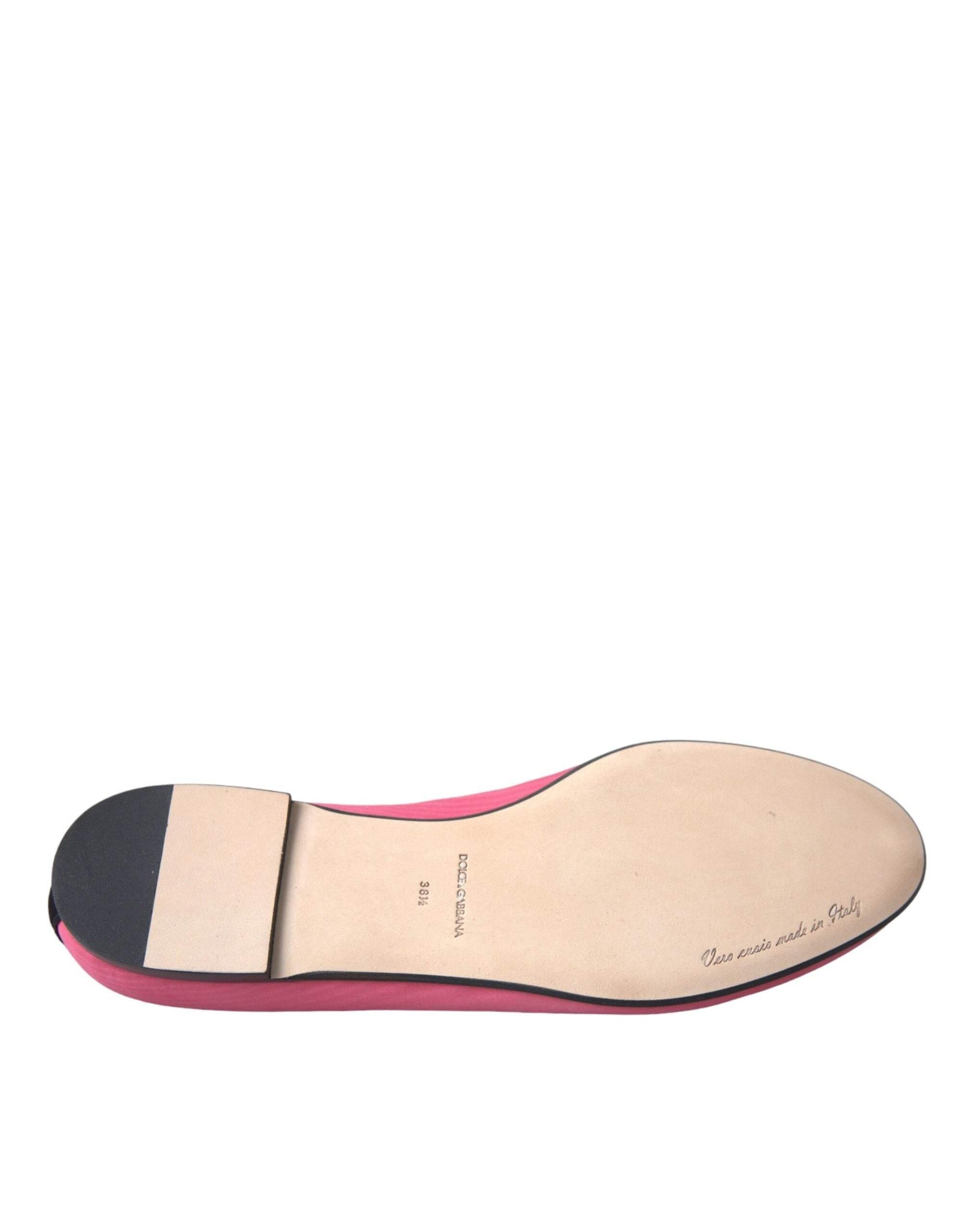 Dolce & Gabbana Pink Velvet Slip On Loafers Flats Shoes - Hilstor