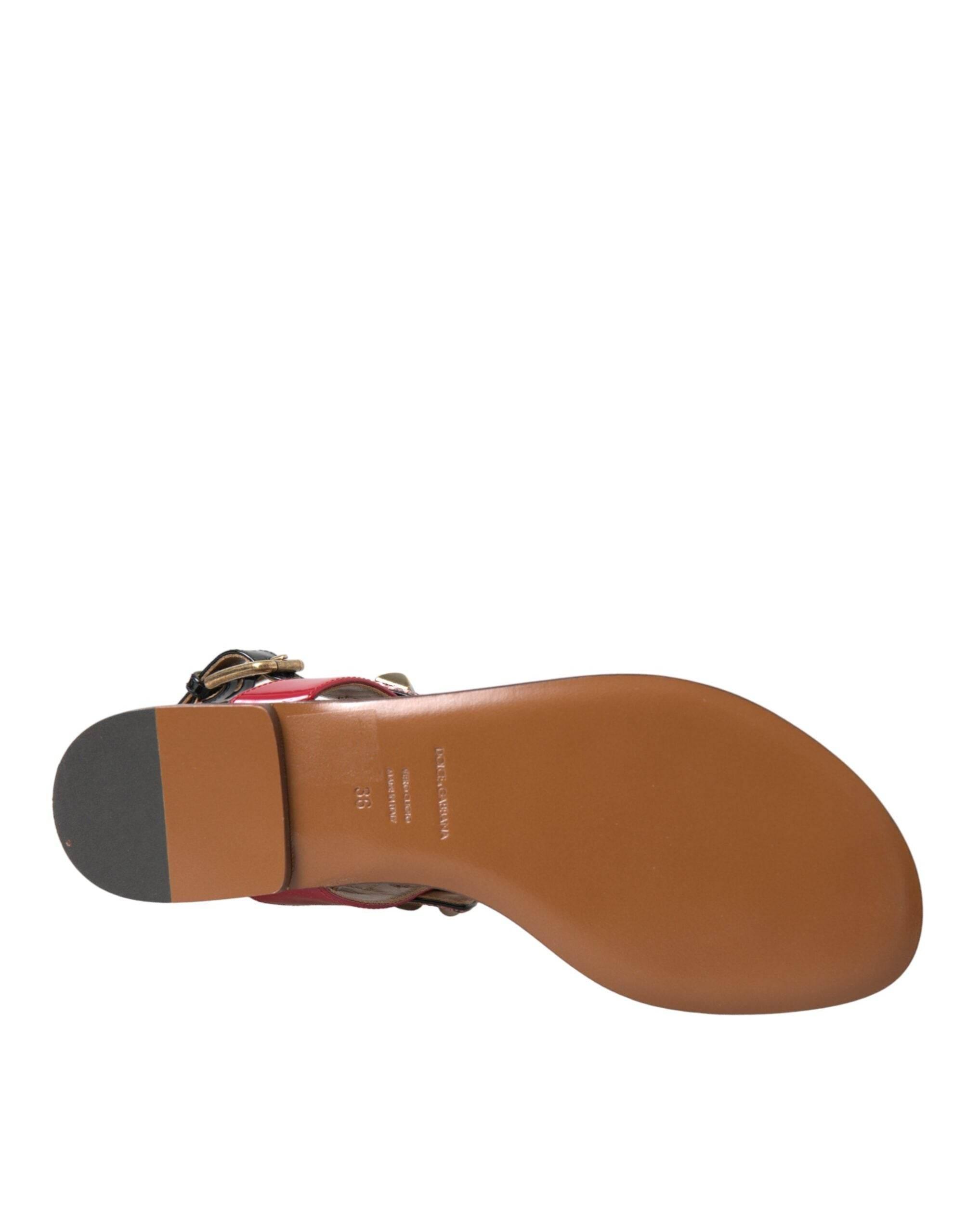 Dolce & Gabbana Multicolor Crystal Sandals Flip Flops Shoes - Hilstor