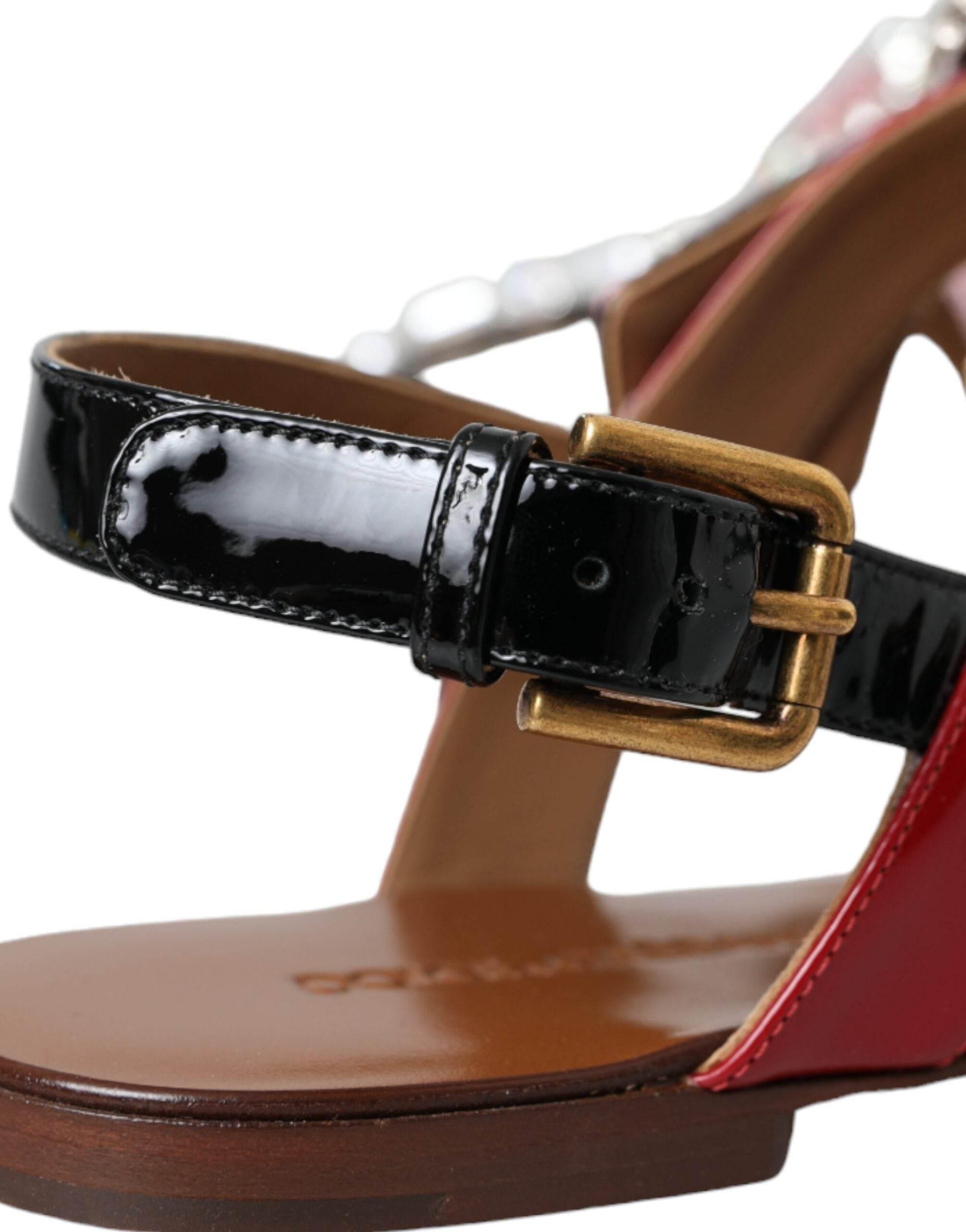 Dolce & Gabbana Multicolor Crystal Sandals Flip Flops Shoes - Hilstor
