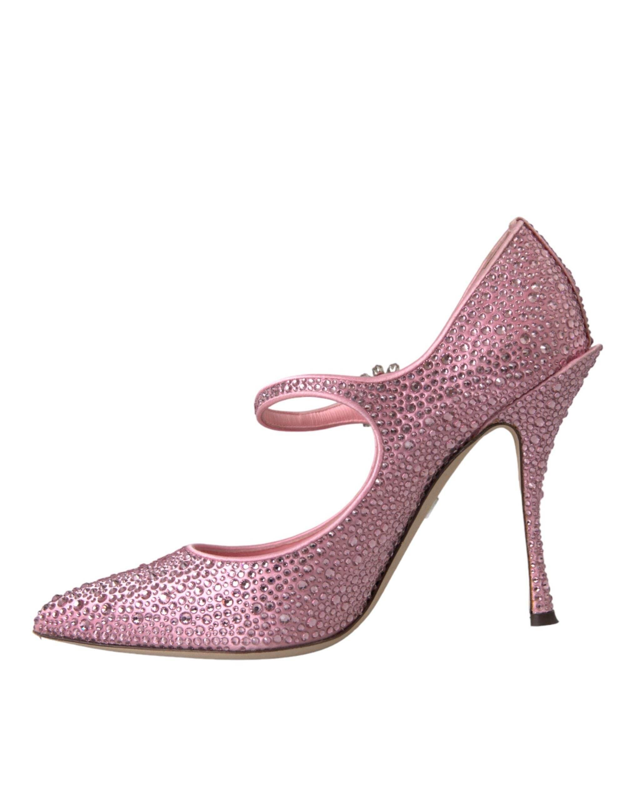 Dolce & Gabbana Pink Strass Crystal Heels Pumps Shoes - Hilstor