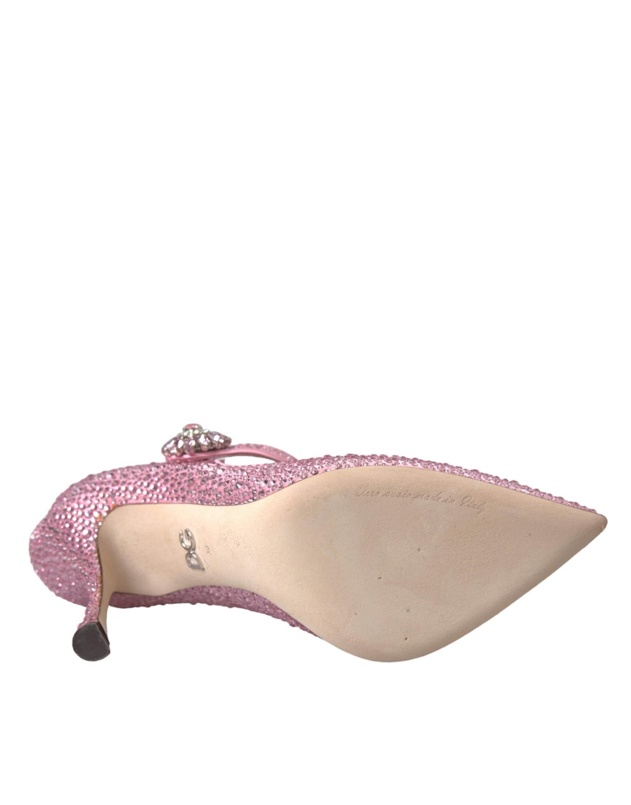 Dolce & Gabbana Pink Strass Crystal Heels Pumps Shoes - Hilstor