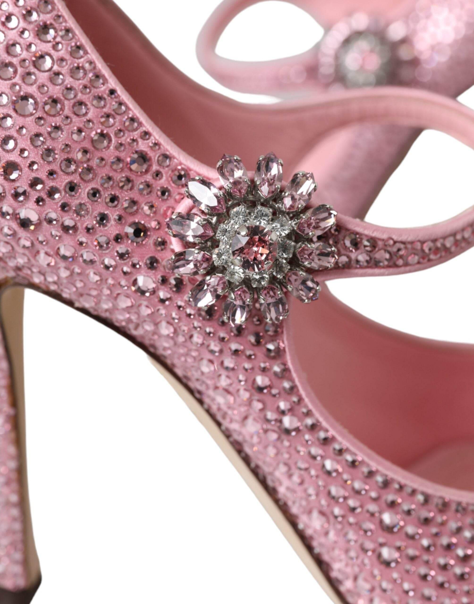 Dolce & Gabbana Pink Strass Crystal Heels Pumps Shoes - Hilstor