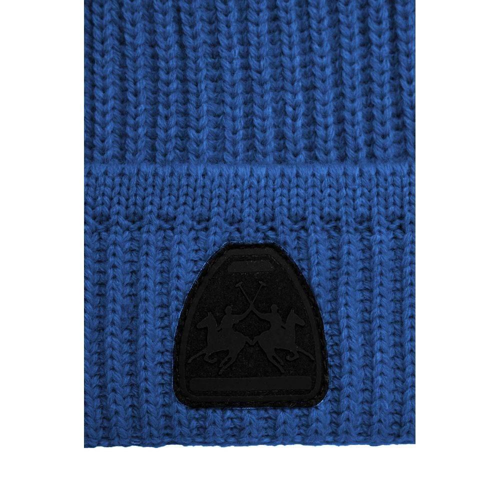 La Martina Blue Acrylic Men Beanie - Hilstor