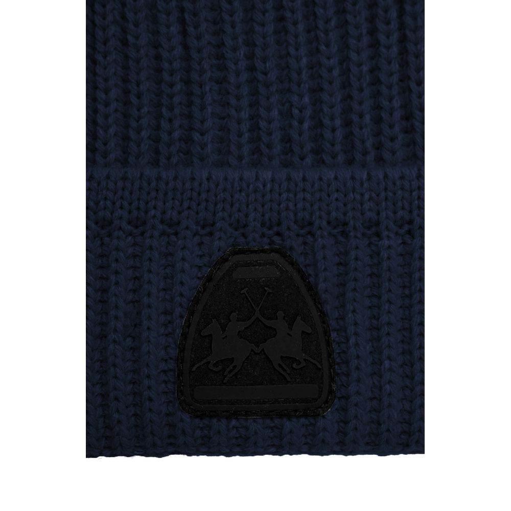 La Martina Blue Acrylic Men Beanie - Hilstor
