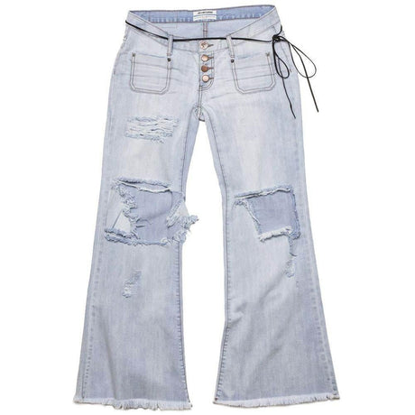 One Teaspoon Blue Cotton Women's Flared Jean - Hilstor