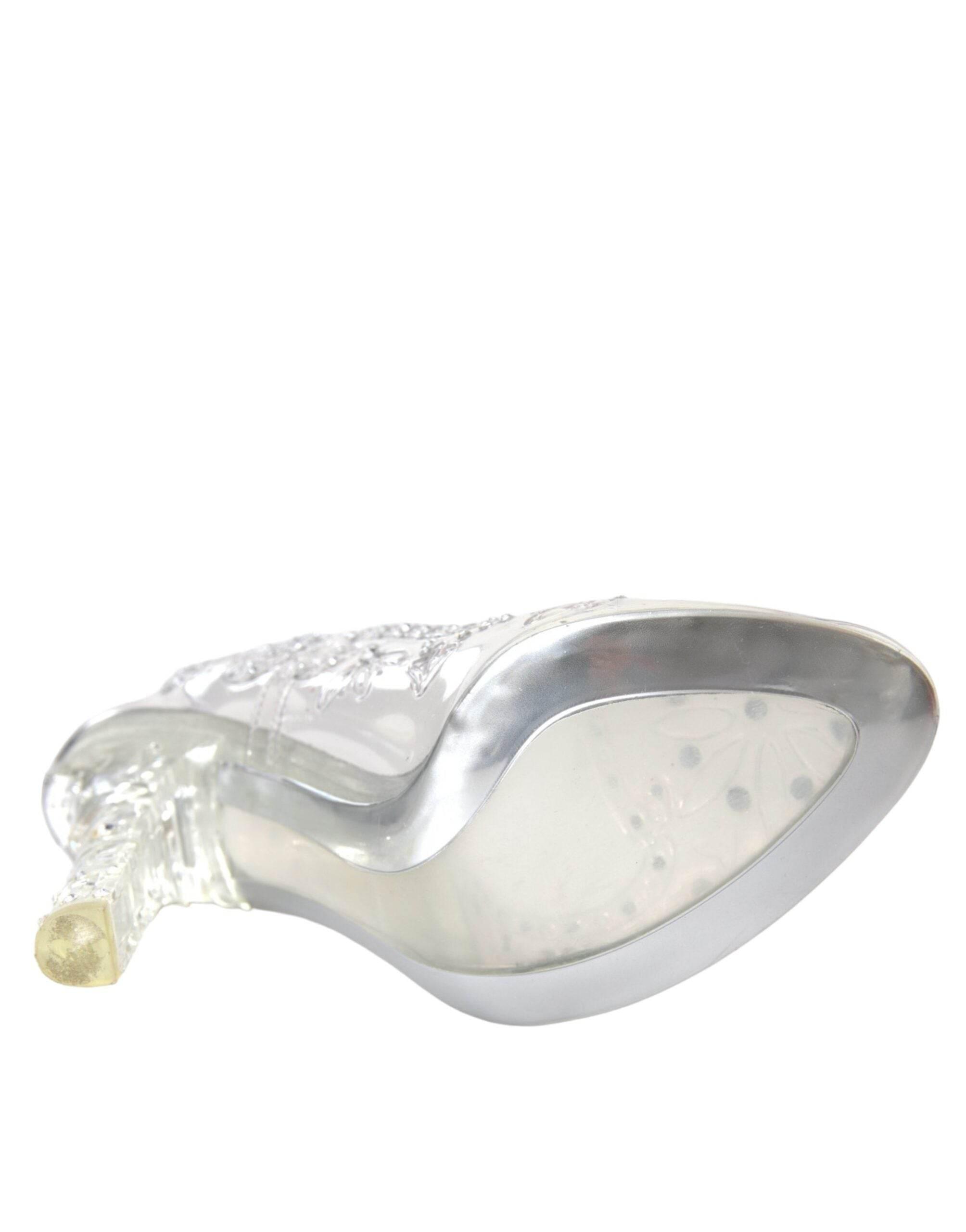 Dolce & Gabbana Clear Floral Crystal Heels CINDERELLA Shoes - Hilstor