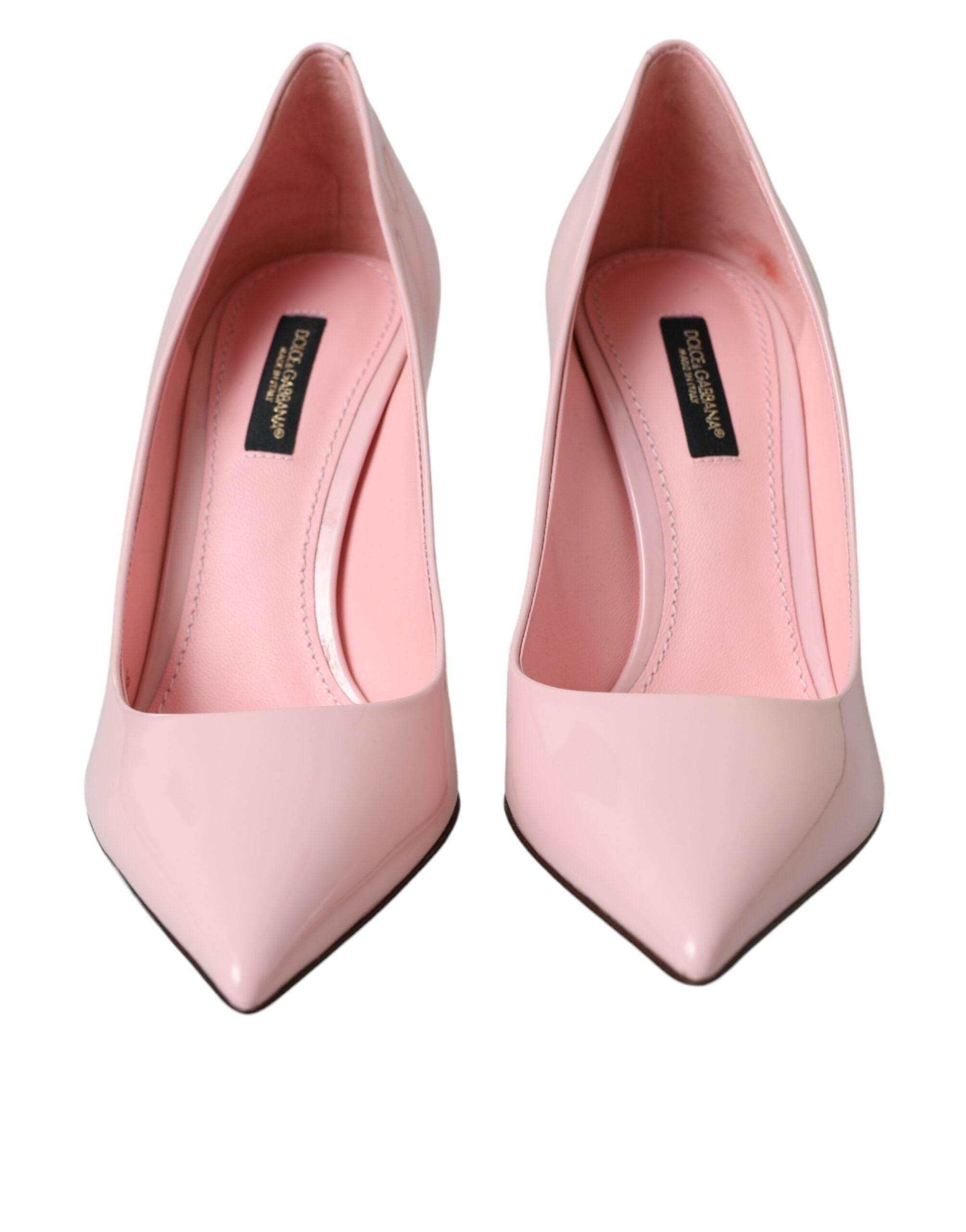 Dolce & Gabbana Light Pink Patent Leather Pumps Heels Shoes - Hilstor
