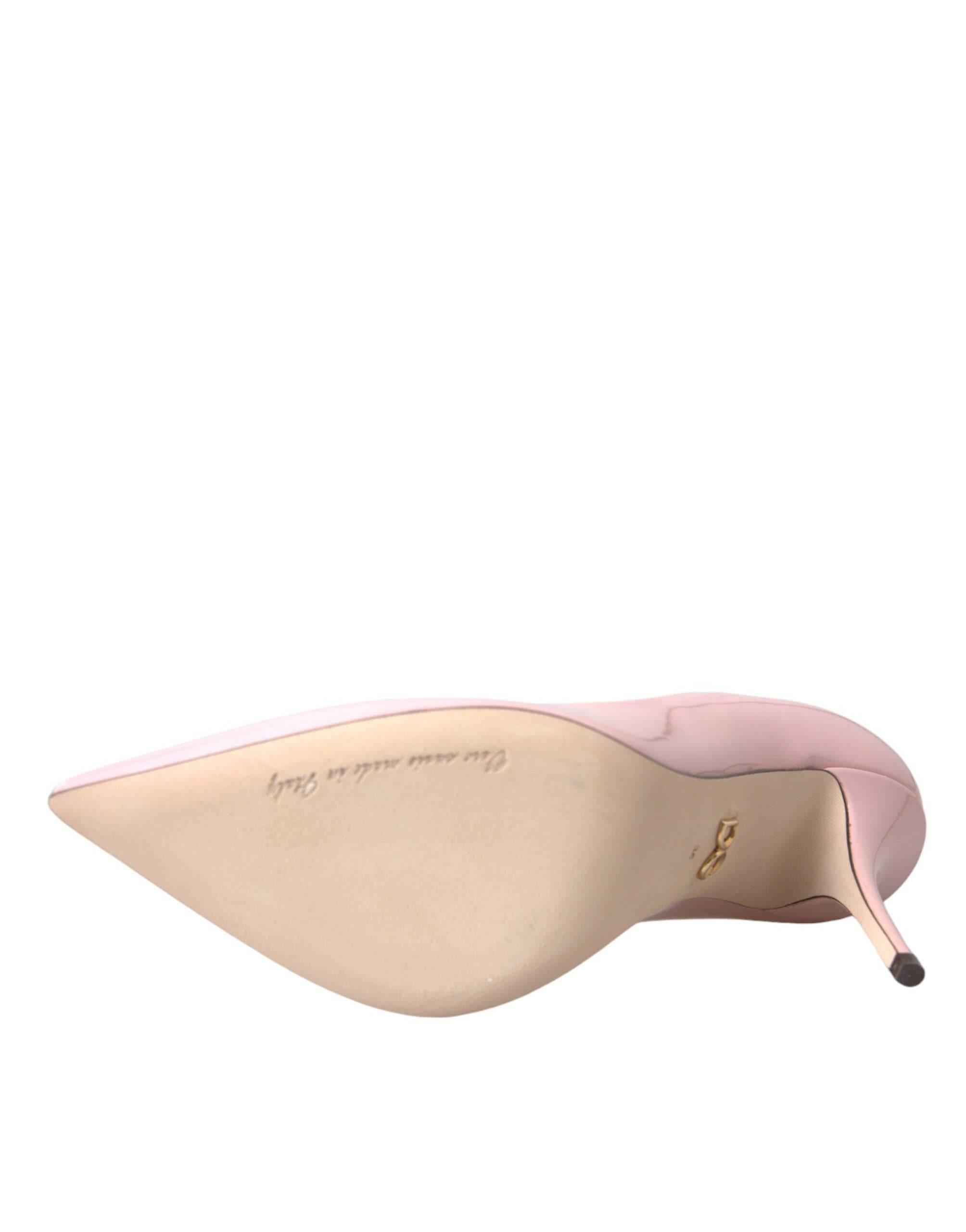 Dolce & Gabbana Light Pink Patent Leather Pumps Heels Shoes - Hilstor