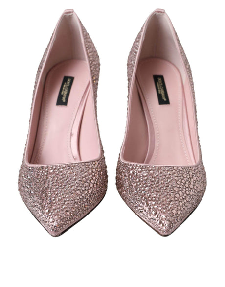 Dolce & Gabbana Pink Strass Crystal Heels Pumps Shoes - Hilstor