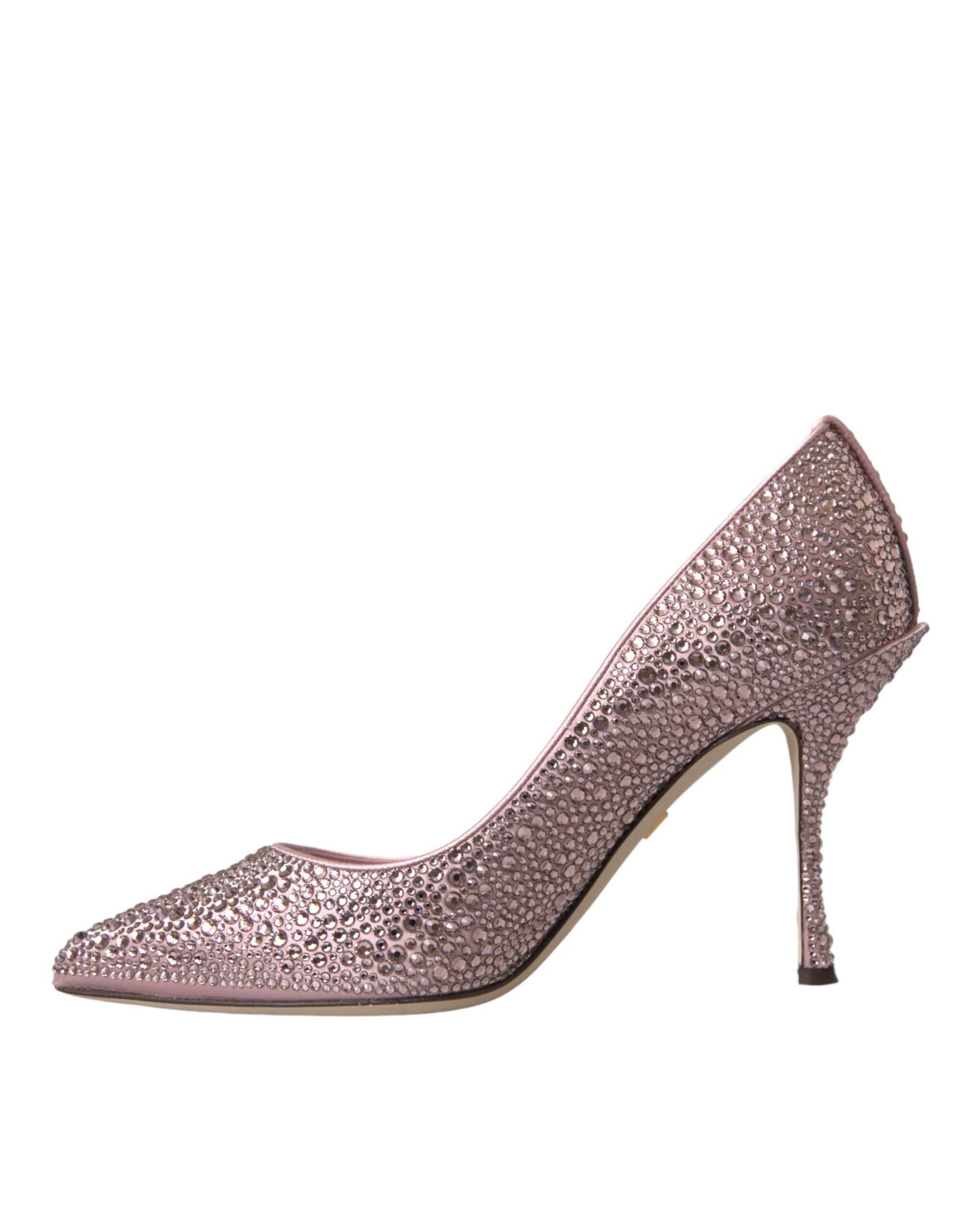 Dolce & Gabbana Pink Strass Crystal Heels Pumps Shoes - Hilstor