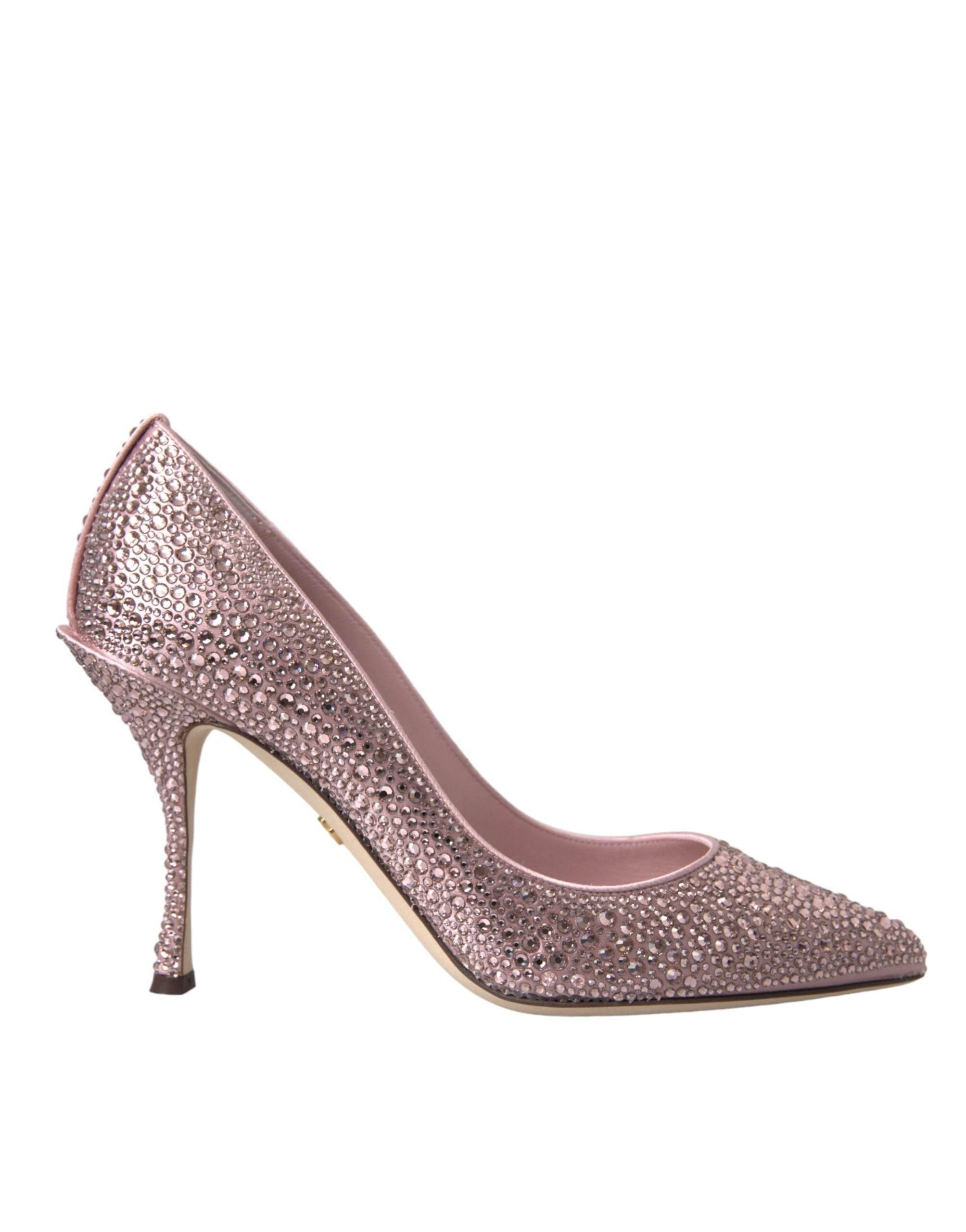 Dolce & Gabbana Pink Strass Crystal Heels Pumps Shoes - Hilstor