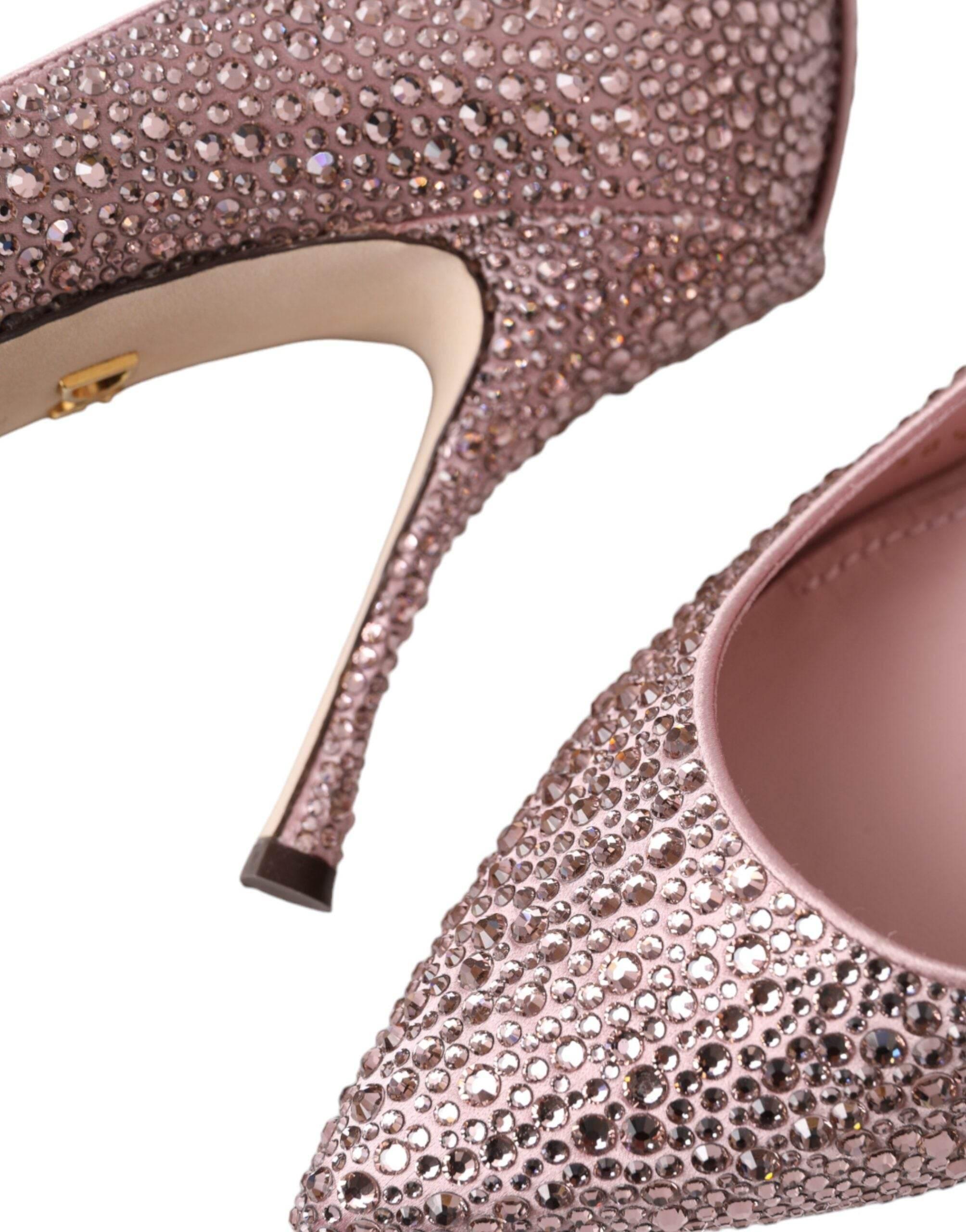 Dolce & Gabbana Pink Strass Crystal Heels Pumps Shoes - Hilstor