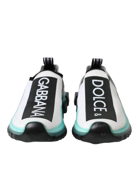 Dolce & Gabbana Black White Blue Slip On Sorrento Sneakers Shoes - Hilstor