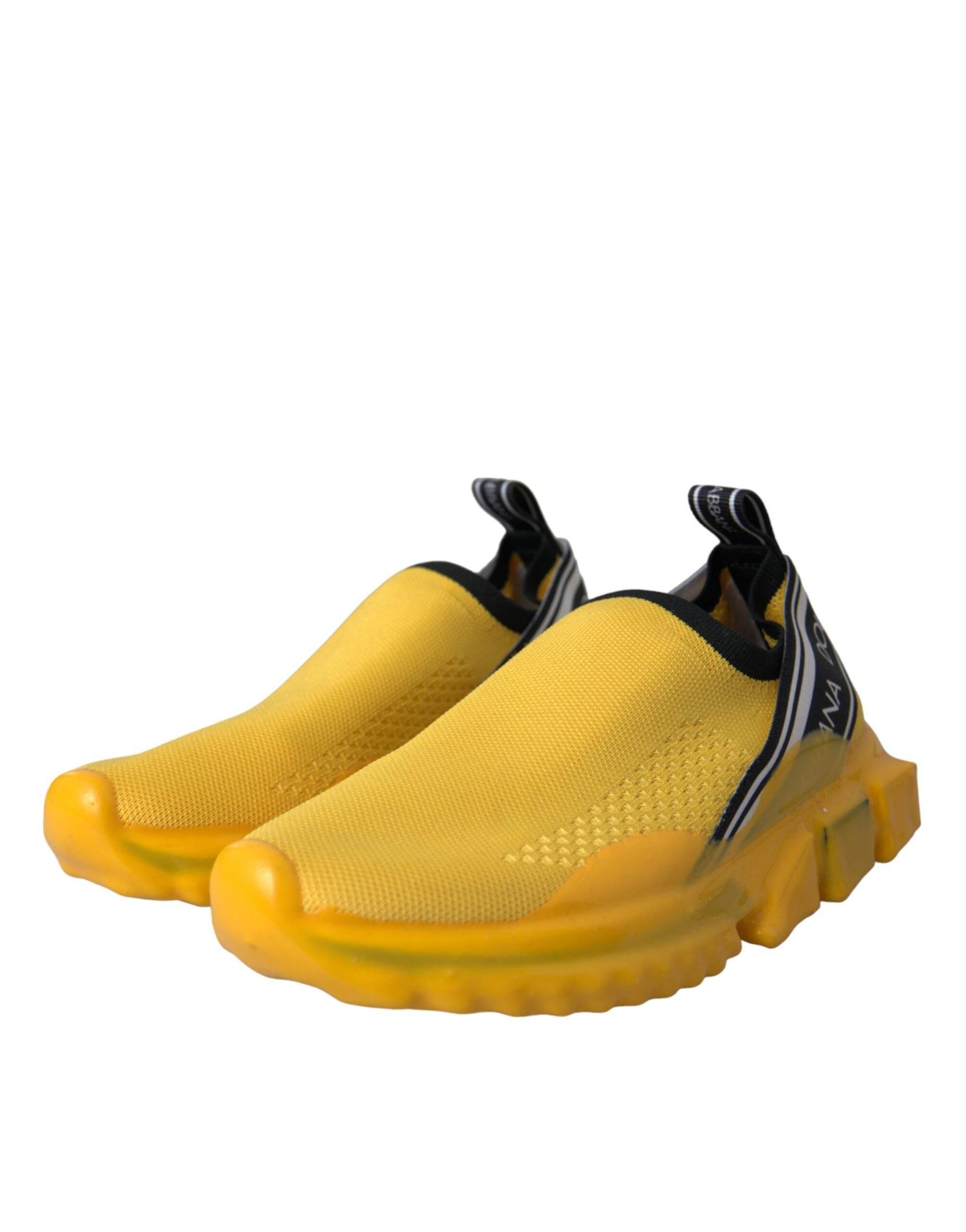 Dolce & Gabbana Yellow Sorrento Slip On Sneakers Women Shoes - Hilstor