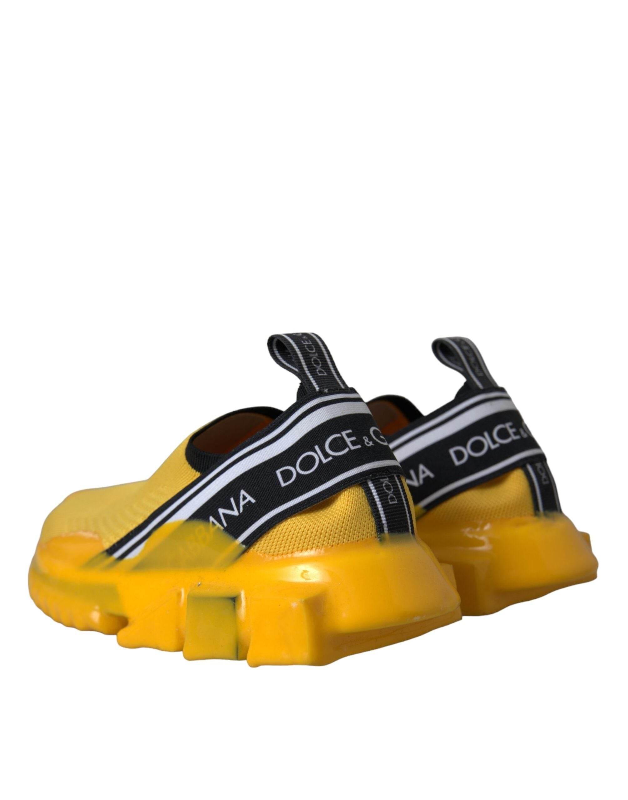 Dolce & Gabbana Yellow Sorrento Slip On Sneakers Women Shoes - Hilstor