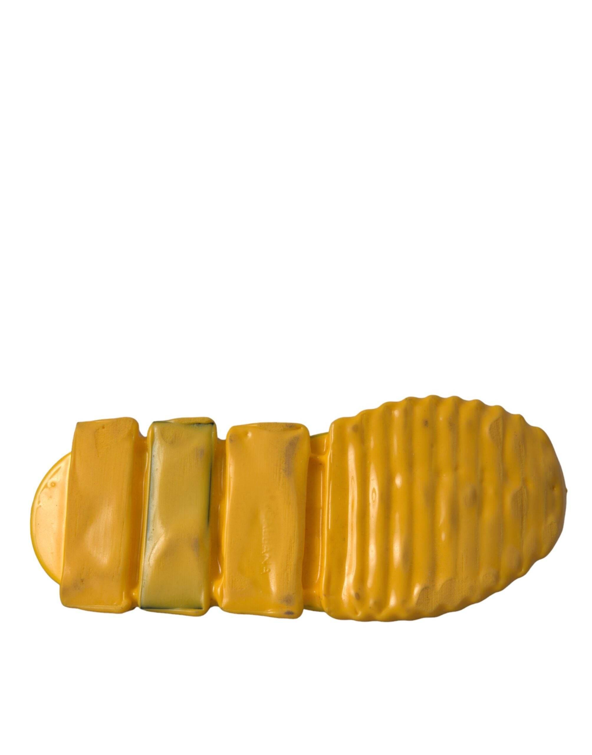 Dolce & Gabbana Yellow Sorrento Slip On Sneakers Women Shoes - Hilstor