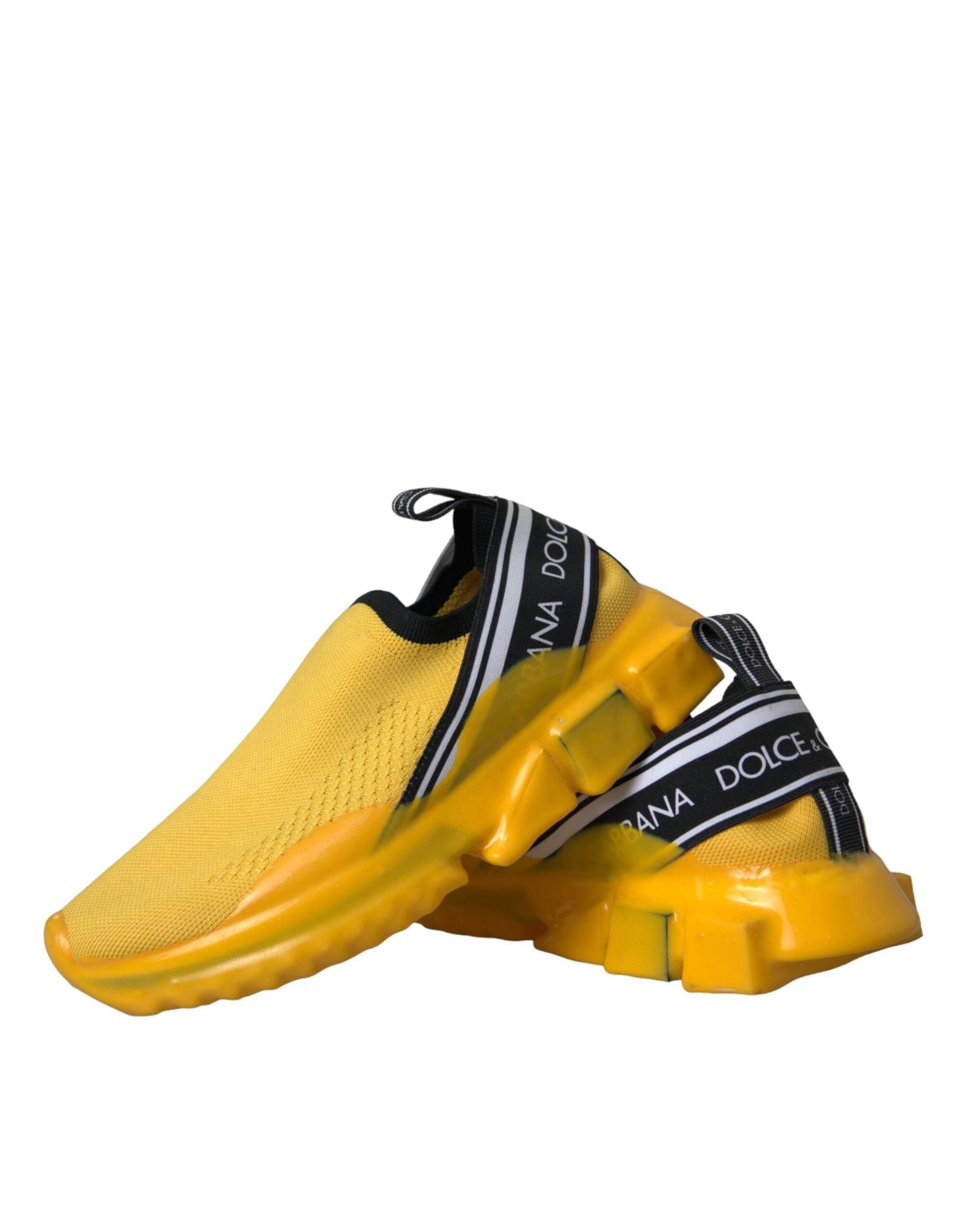 Dolce & Gabbana Yellow Sorrento Slip On Sneakers Women Shoes - Hilstor
