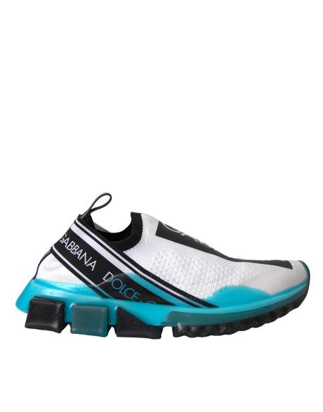 Dolce & Gabbana Black White Blue Slip On Sorrento Sneakers Shoes - Hilstor