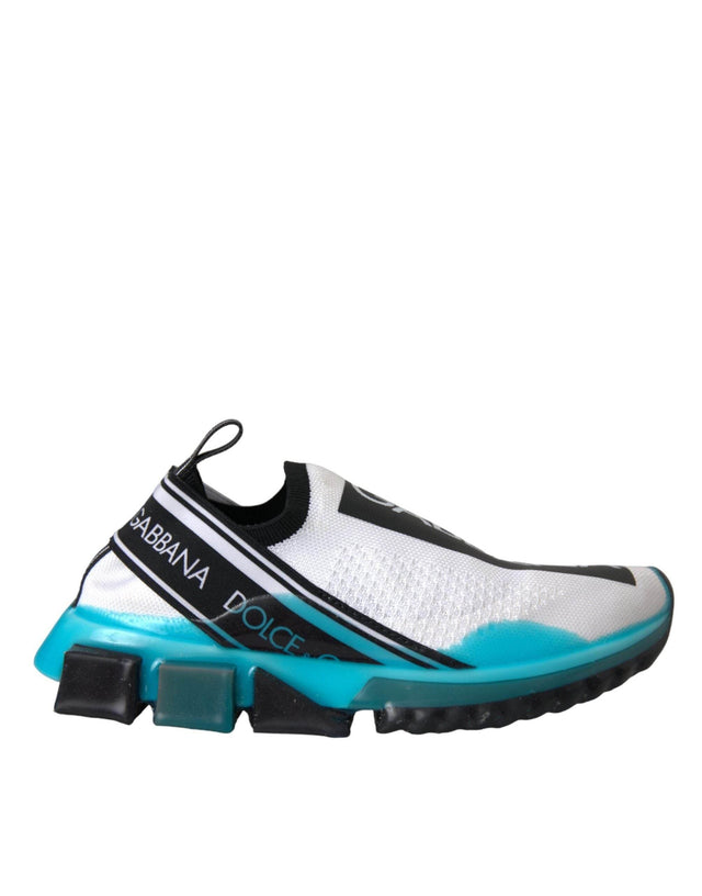 Dolce & Gabbana Black White Blue Slip On Sorrento Sneakers Shoes - Hilstor