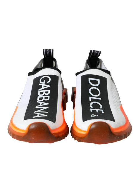 Dolce & Gabbana Black White Orange Slip On Sorrento Sneakers Shoes - Hilstor
