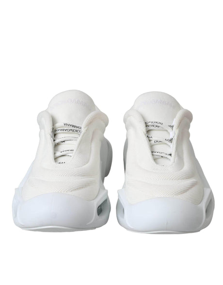 Dolce & Gabbana White Padded Fabric Wave Low Top Sneakers Shoes - Hilstor